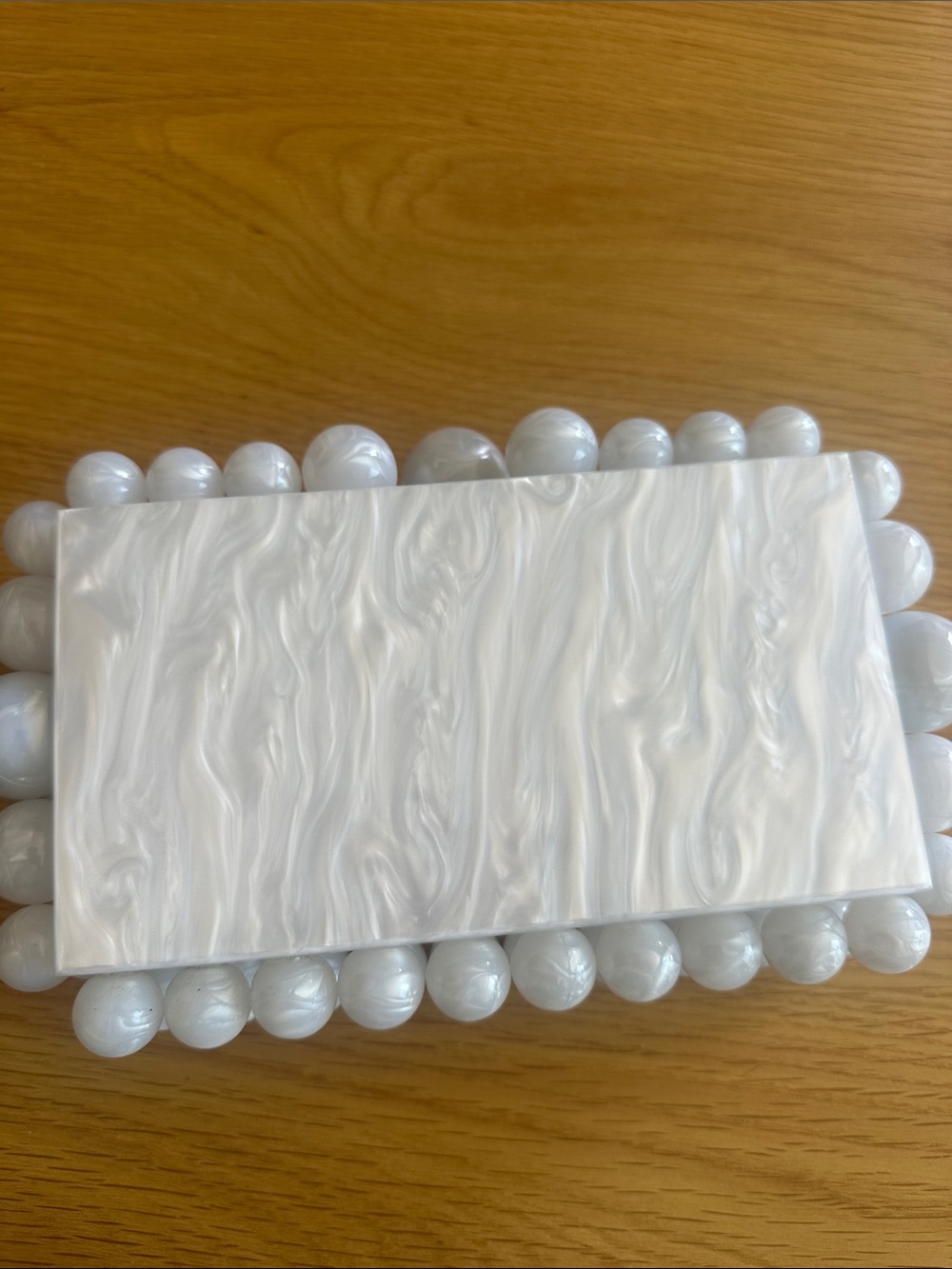 Pearl White clutch